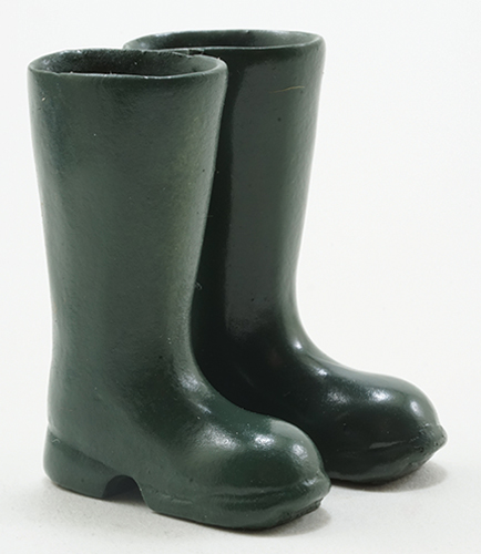 Dollhouse Miniature Green Rubber Boots